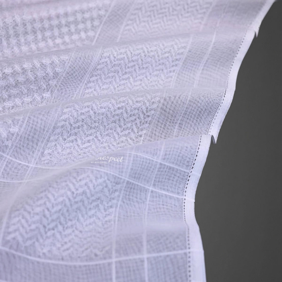 VIP White Cotton Shemagh – R4 Classic